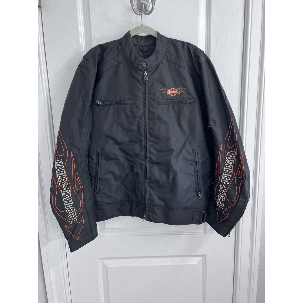 Harley Davidson Men's Ride Ready Textile Flame Jacket Black XL